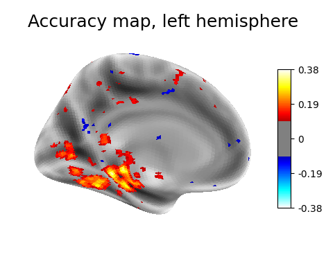 Accuracy map, left hemisphere