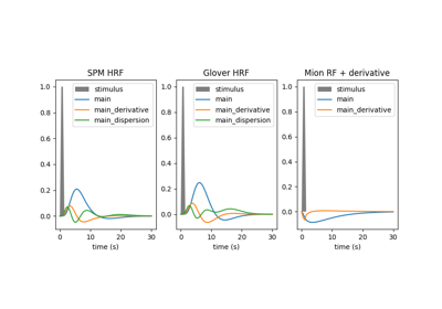 Example of MRI response functions