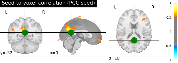 plot seed to voxel correlation